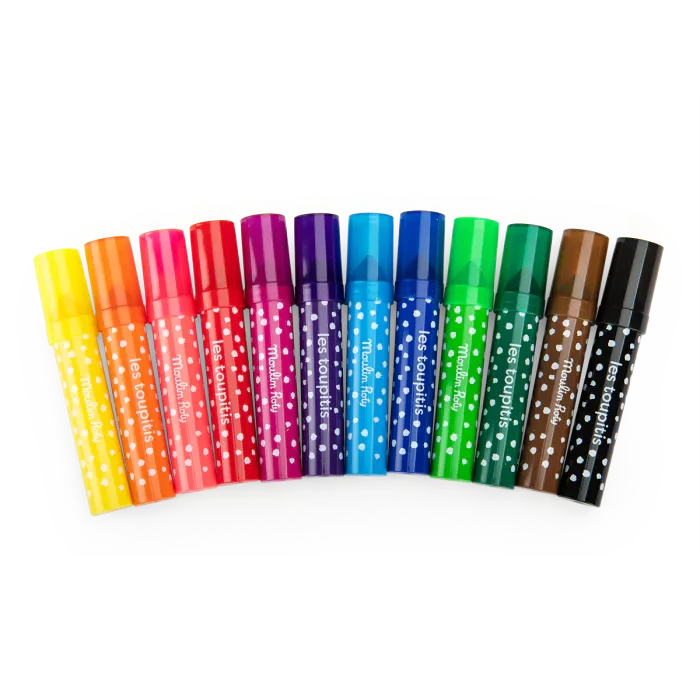 12 gros feutres pointes coniques - Moulin Roty 679607 3575676796078