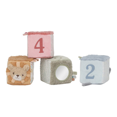 Lot de 4 cubes doux safari friends - LITTLE DUTCH