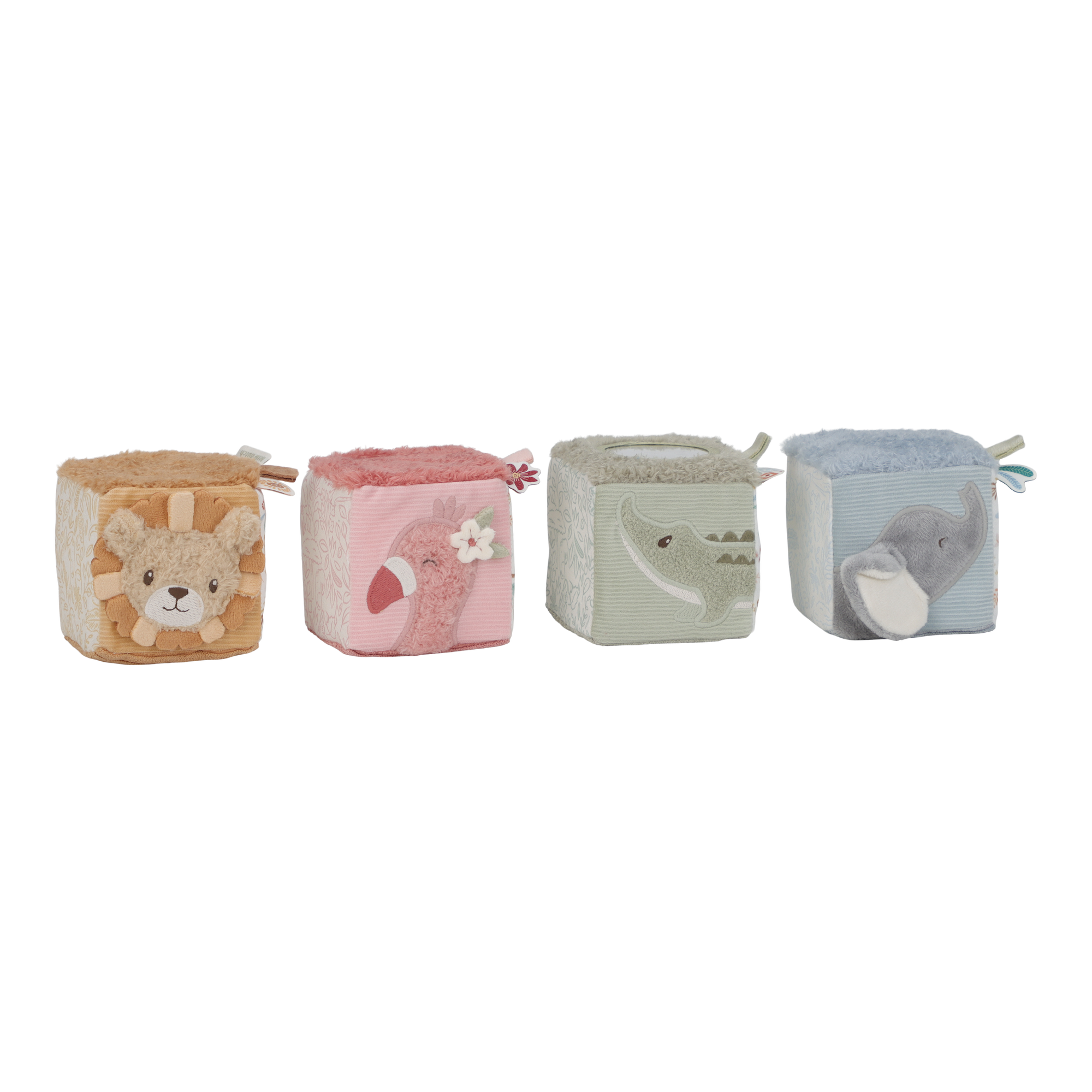 Lot de 4 cubes doux safari friends - LITTLE DUTCH