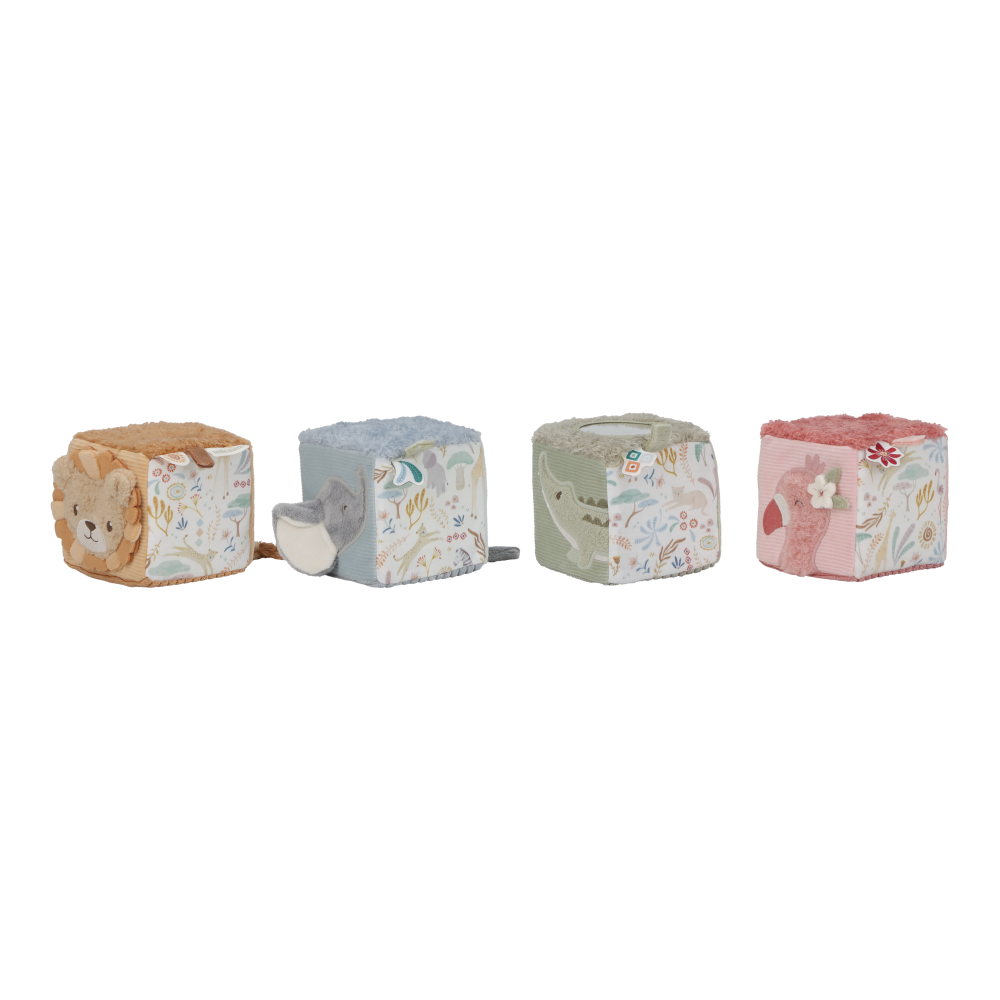 Lot de 4 cubes doux safari friends - LITTLE DUTCH