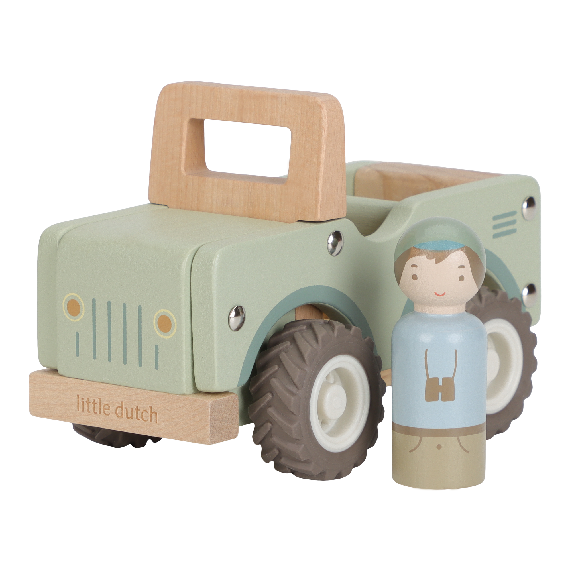 voiture de safari en bois avec figurine - LITTLE DUTCH