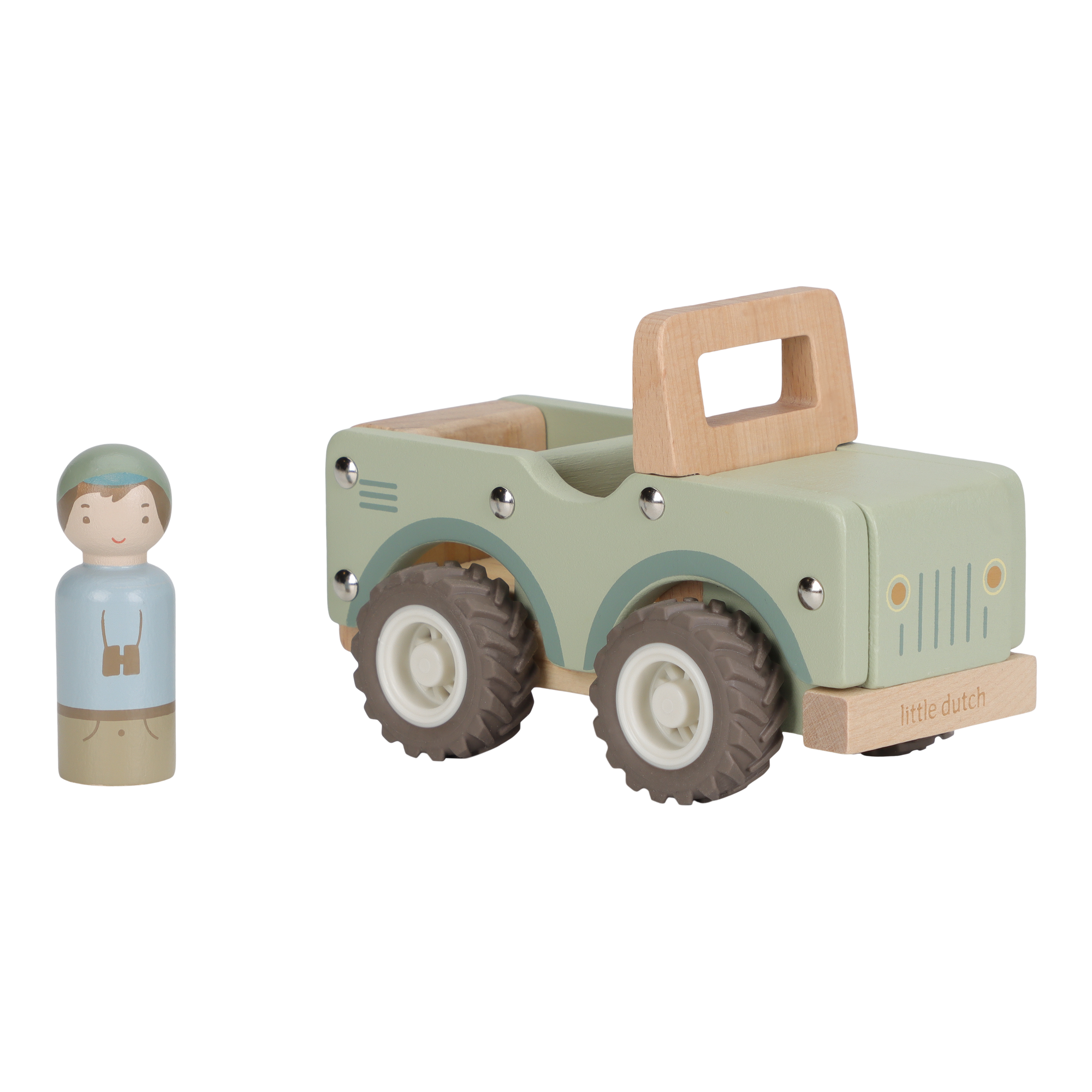 voiture de safari en bois avec figurine - LITTLE DUTCH