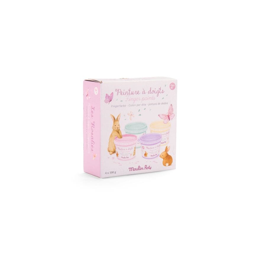 4 pots de peinture à doigts pastel Les Rosalies - Moulin Roty 710609 3575677106098