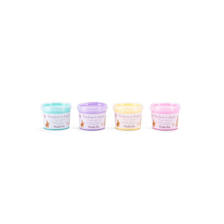4 pots de peinture à doigts pastel Les Rosalies - Moulin Roty 710609 3575677106098