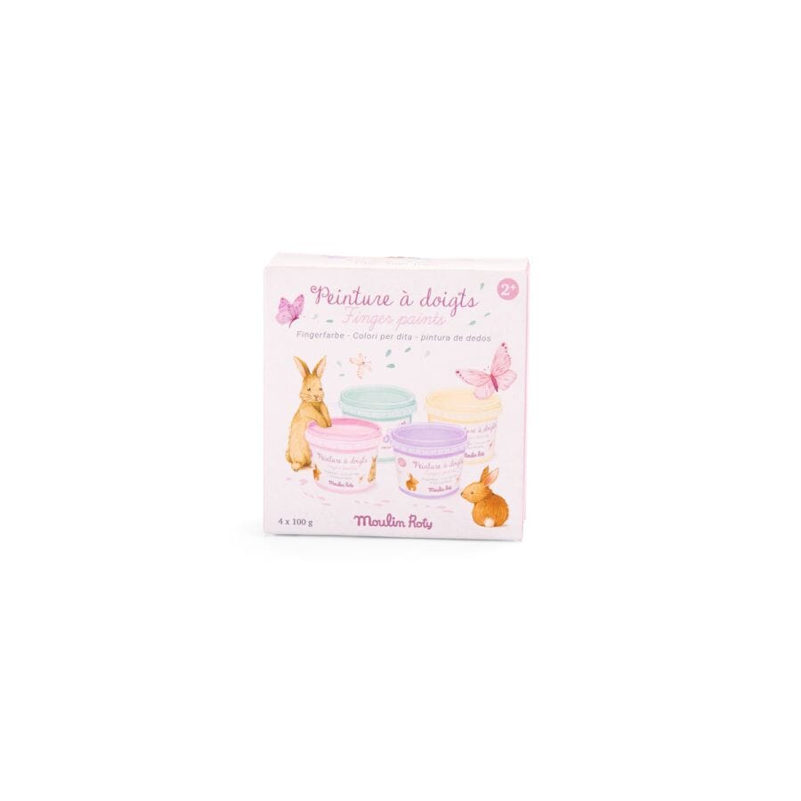 4 pots de peinture à doigts pastel Les Rosalies - Moulin Roty 710609 3575677106098