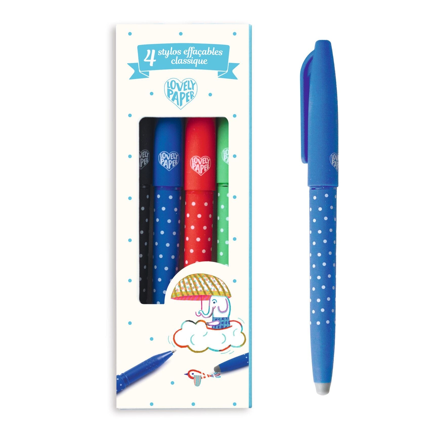 4 STYLOS EFFAÇABLES CLASSIQUE - Djeco DD03793 3070900037939