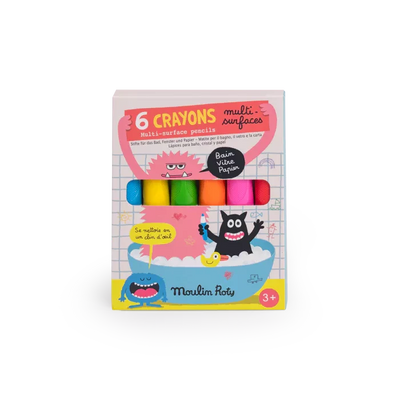 6 crayons multisurfaces les schmouks - MOULIN ROTY 716611 3575677166115