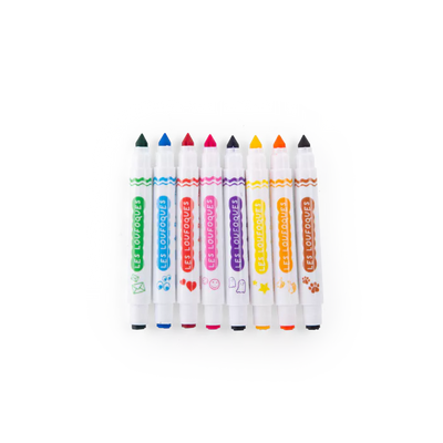 8 Feutres tampons 2 en 1 Les Loufoques - Moulin Roty 683602