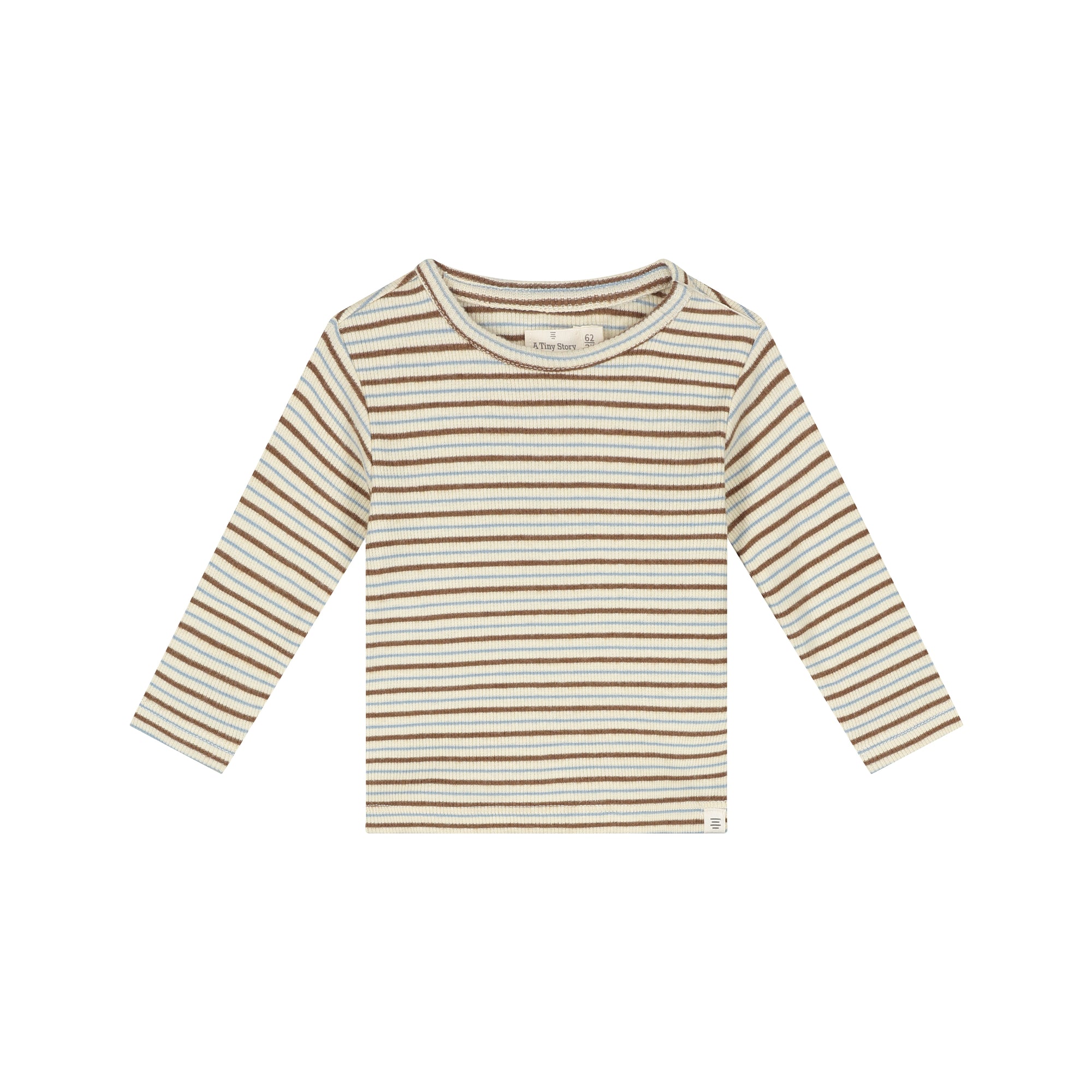 t-shirt bébé manche courte rayé ivory - A TINY STORY