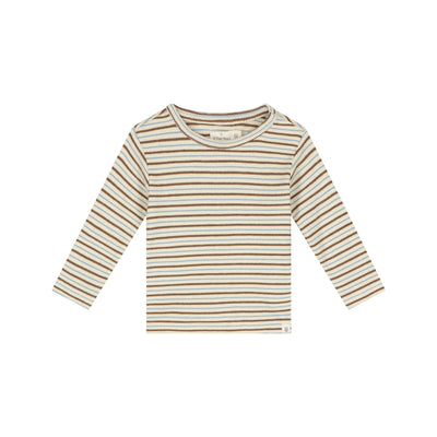 t-shirt bébé manche courte rayé ivory - A TINY STORY