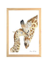 Aquarelle en cadre famille girafe - Marlene Fancelli Art famille girafe 134728673946