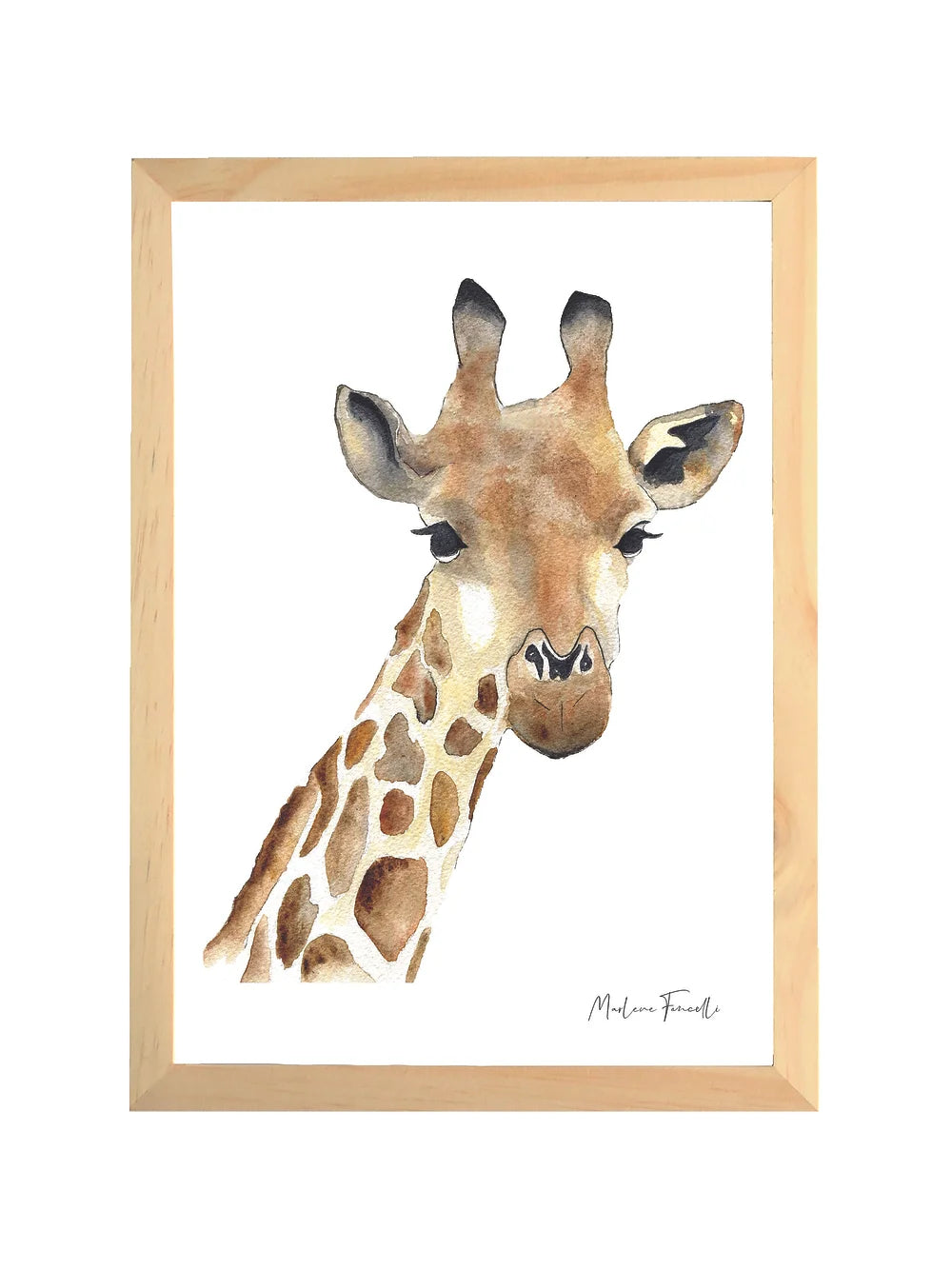 Aquarelle en cadre Seraphin girafe a4 - Marlene Fancelli Art seraphin 1234512347
