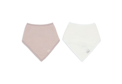 Bavoir 2-pack Bandana Gaze de Coton - Wild Rose/Oatmeal - JOLLEIN 029-867-68078 8717329393066