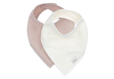 Bavoir 2-pack Bandana Gaze de Coton - Wild Rose/Oatmeal - JOLLEIN 029-867-68078 8717329393066