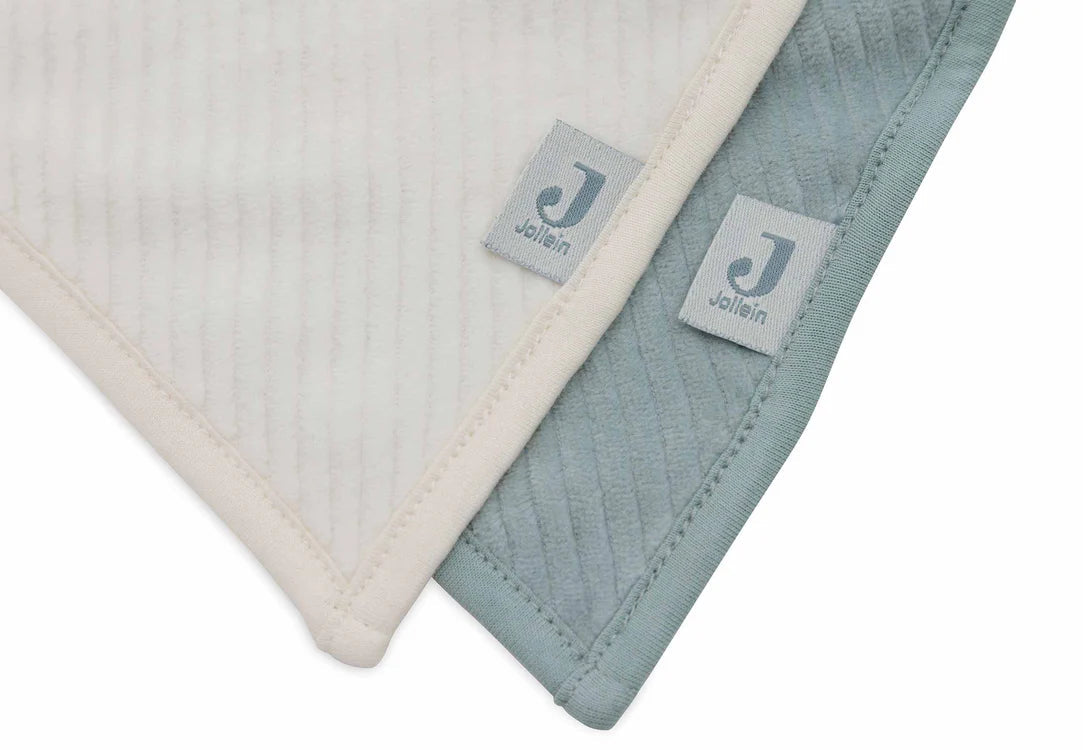 Bavoir Bandana (2pack) Velvet Rib Sea Green/Ivory - JOLLEIN 029-541-67112 8717329384736