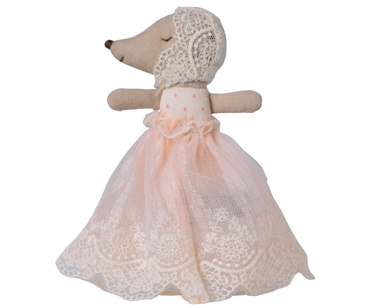 Bébé souris en robe poudre - MAILEG