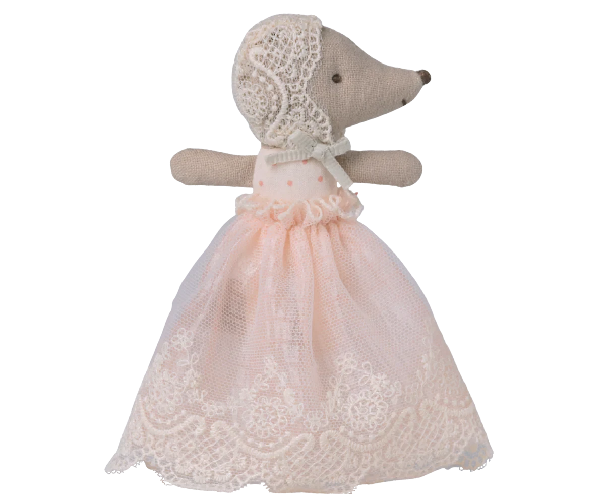 Bébé souris en robe poudre - MAILEG