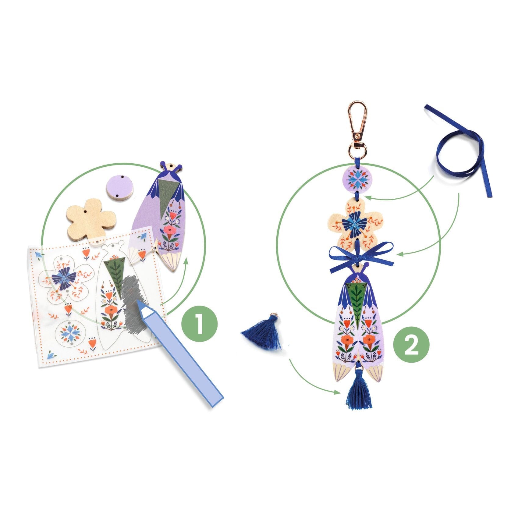 bijoux en bois a confectionner butterflies - DJECO DJ07981 3070900079816