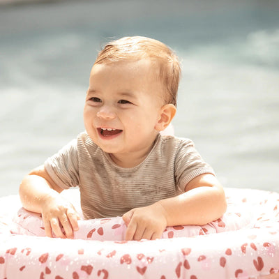 bouée gonflable bébé old pink leopard - SWIM ESSENTIALS