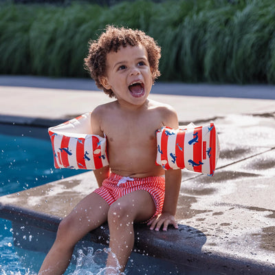 Brassards Rouge/Blanc Ocean Stripes - SWIM ESSENTIALS