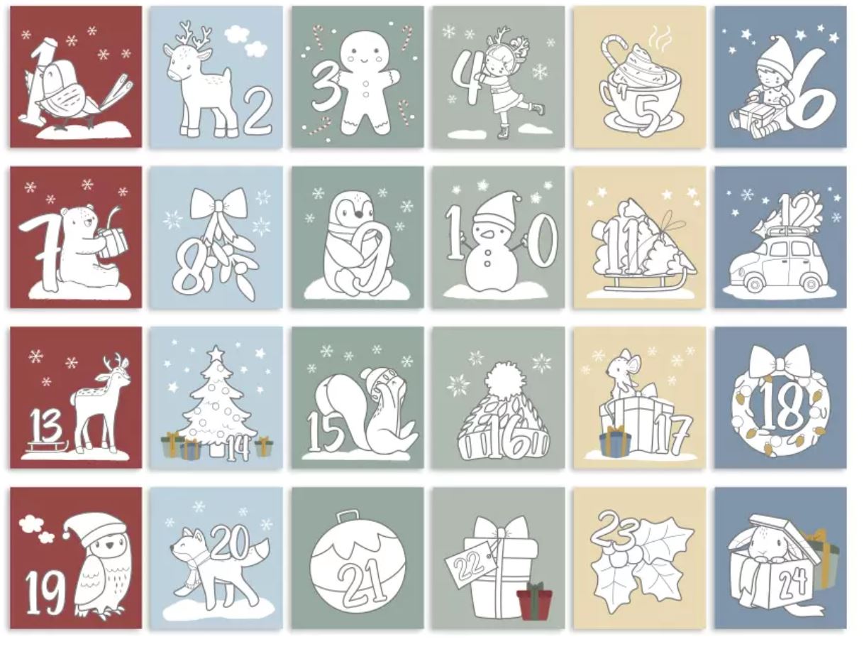 Calendrier de l'avent à colorier- LITTLE DUTCH 126305 8714274126305