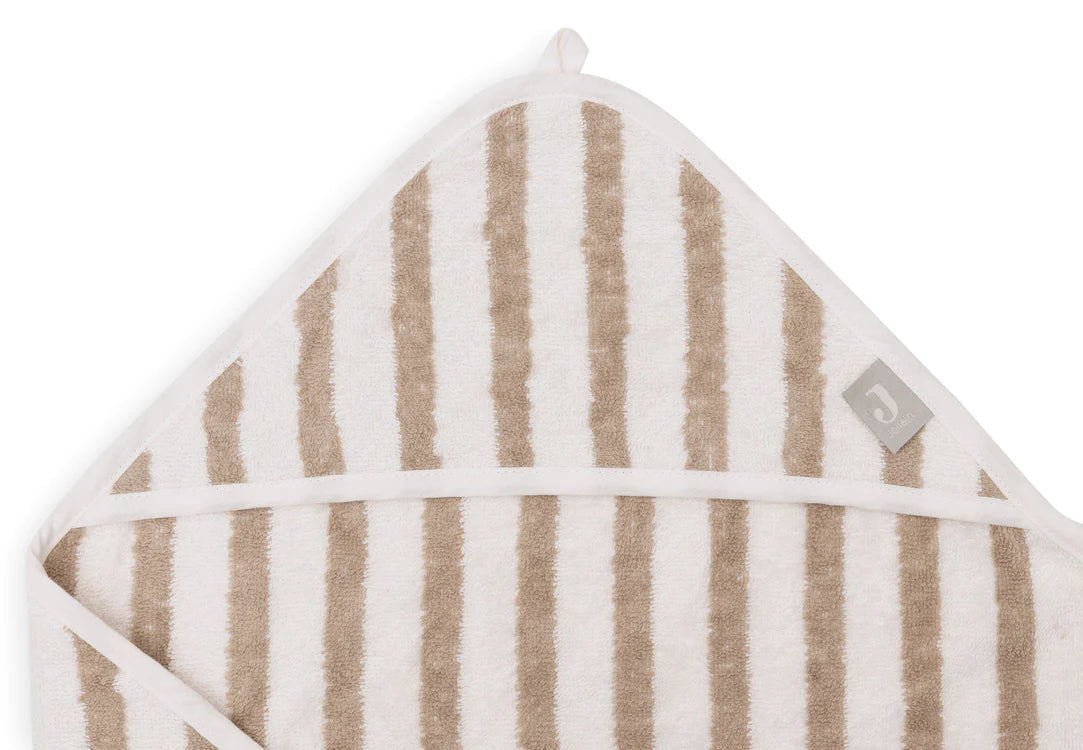 Cape de bain 75X75 Stripe olive green - Jollein 534-514-67058 8717329381834