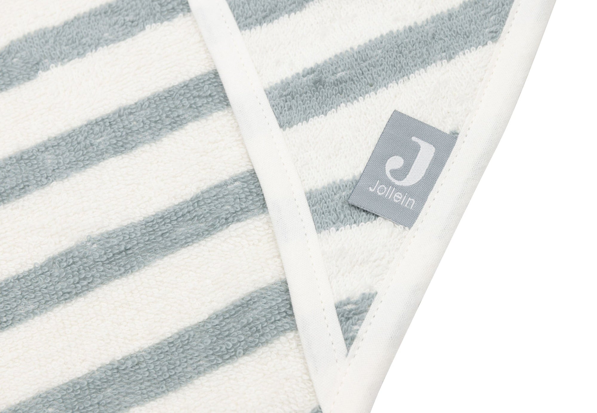 Cape de bain Éponge 75x75cm Stripe Sea Green - JOLLEIN 534-836-68085 8717329393776