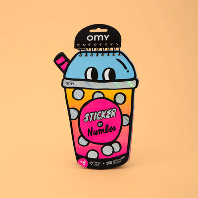 Carnet stickers numérotés bubble tea - Omy