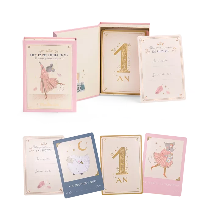 Cartes Mes 12 premiers mois la petite école de danse (30 cartes) - Moulin Roty