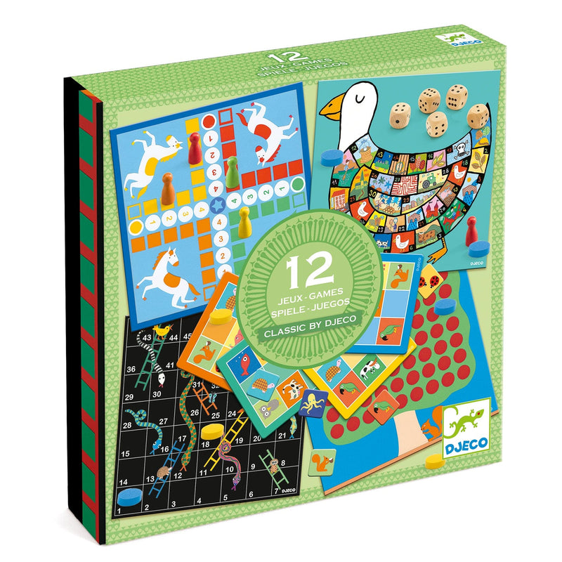 coffret 12 jeux de société classic box 4+ - DJECO DJ05218 3070900052185