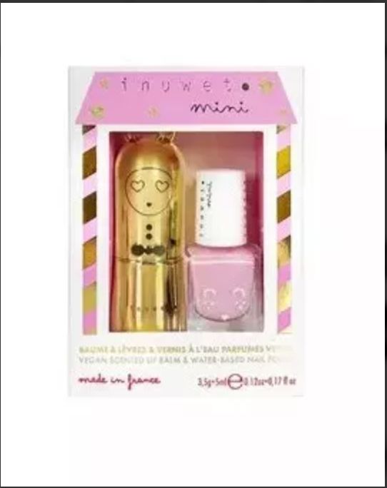 Coffret duo baume à lèvres cheesecake et vernis à l'eau pastèque - inuwet VINDV06 3760217140766