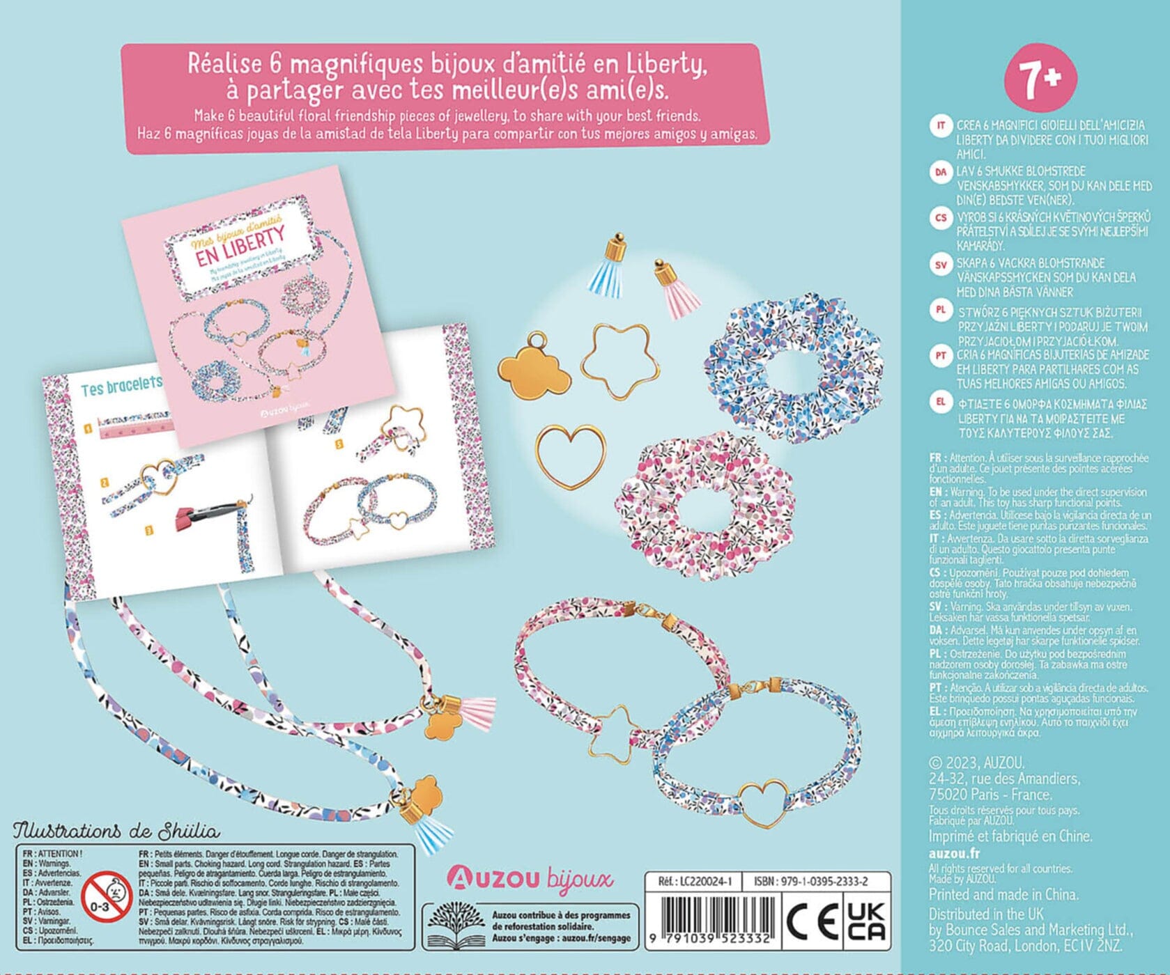 Coffret mes bijoux d'amitié en liberty- AUZOU LC220024-1 9791039523332