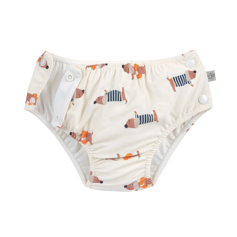 Couche de bain bébé Chien orange blanc - LASSIG