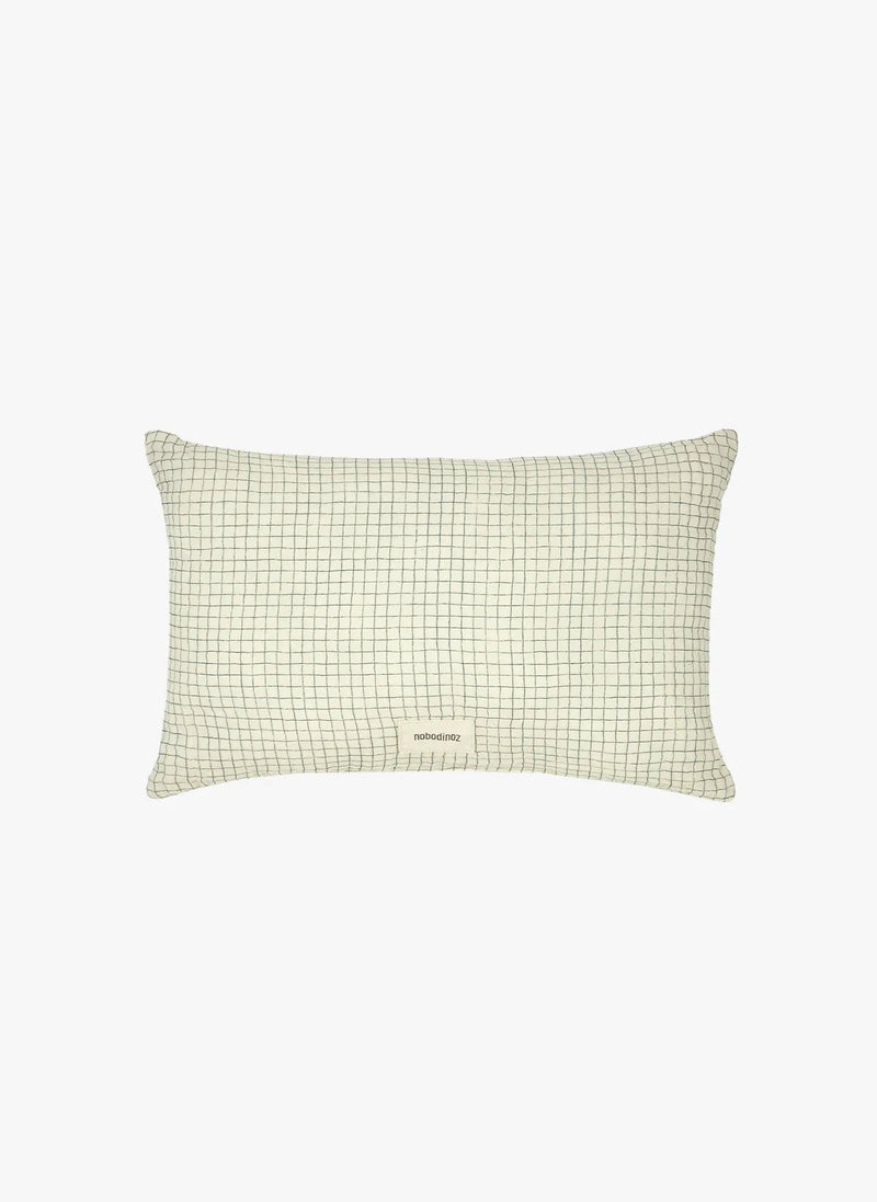 Coussin rectangulair coton lavé wabi sabi blue grid - NOBODINOZ 8435574930705 8435574930705