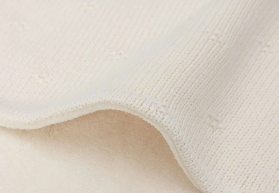Couverture Berceau 75x100cm Cosy Knit ivory/Velvet - JOLLEIN 517-511-68033 8717329386617