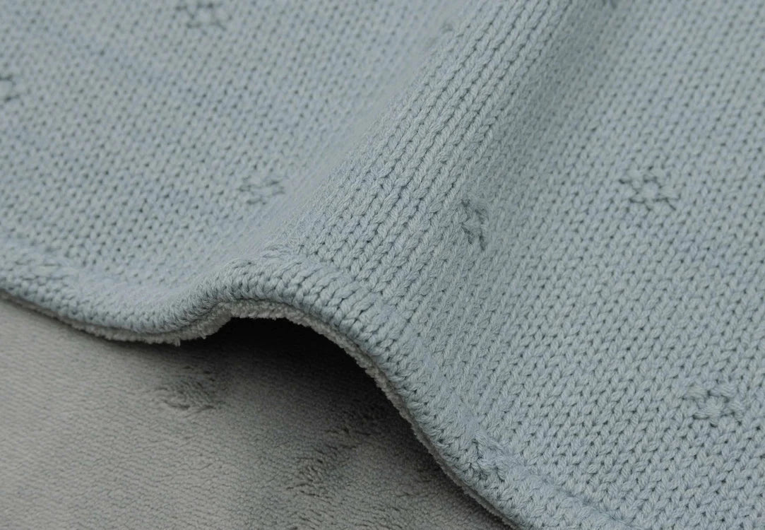 Couverture Berceau 75x100cm Cosy Knit sea green/Velvet - JOLLEIN 517-511-68035 8717329386631
