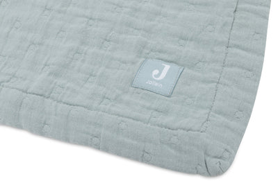 Couverture Berceau Gaze De Coton 75x100cm Jacquard Sea Green - JOLLEIN 521-511-68084 8717329393516