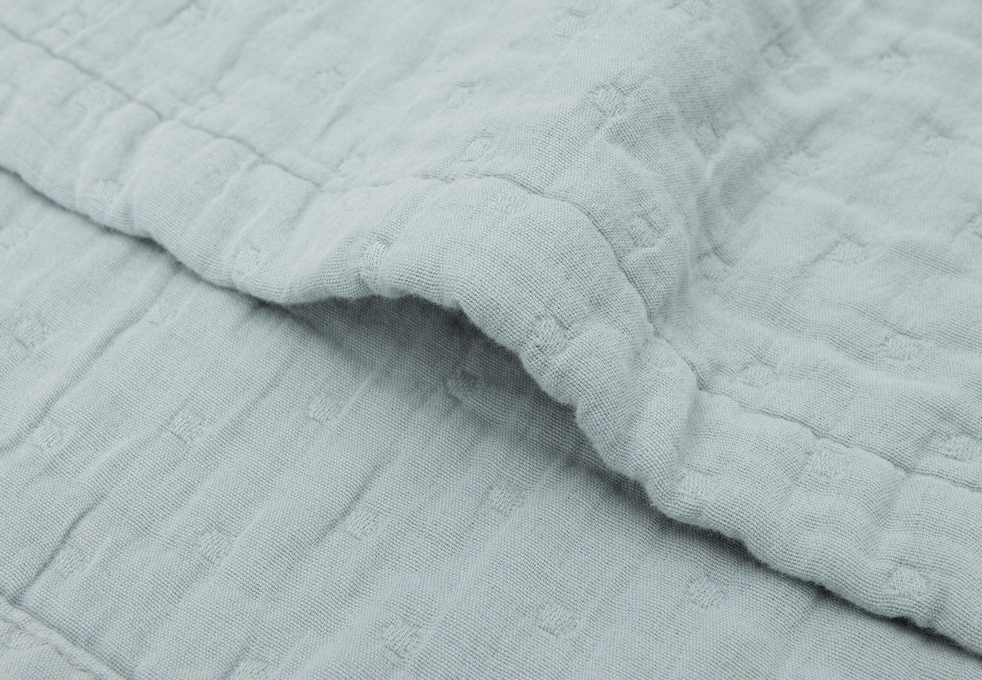 Couverture Berceau Gaze De Coton 75x100cm Jacquard Sea Green - JOLLEIN 521-511-68084 8717329393516