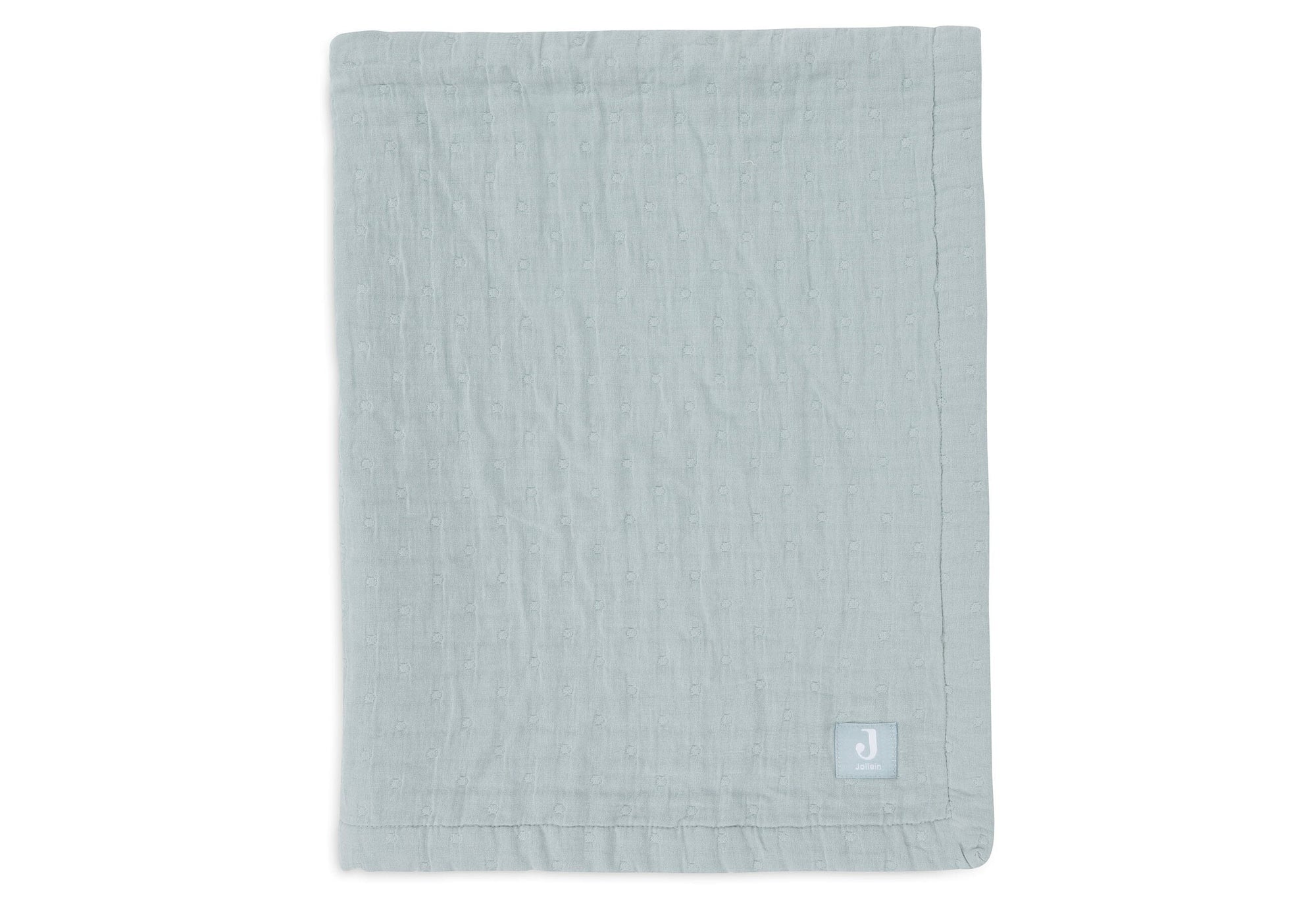 Couverture Berceau Gaze De Coton 75x100cm Jacquard Sea Green - JOLLEIN 521-511-68084 8717329393516