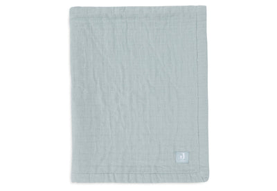 Couverture Berceau Gaze De Coton 75x100cm Jacquard Sea Green - JOLLEIN 521-511-68084 8717329393516