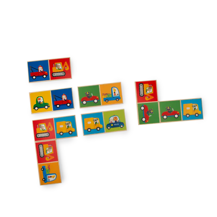 Domino véhicules en bois Les Popipop - MOULIN ROTY 661314