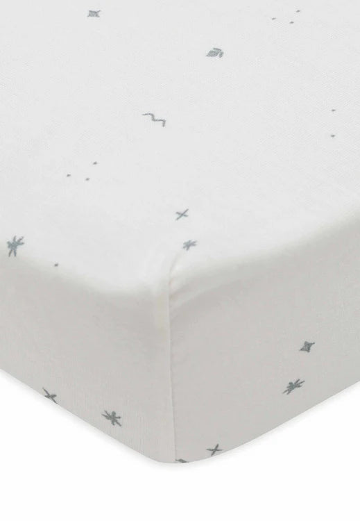 Drap housse 60x120 coton jersey Twinkling Sea Green - Jollein 511-507-67102 8717329388338