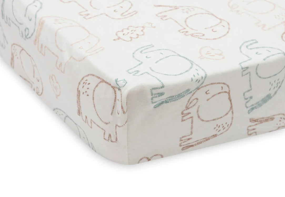Drap housse Jersey 70x150 cm elephant tales - JOLLEIN 511-565-68110 8717329400344