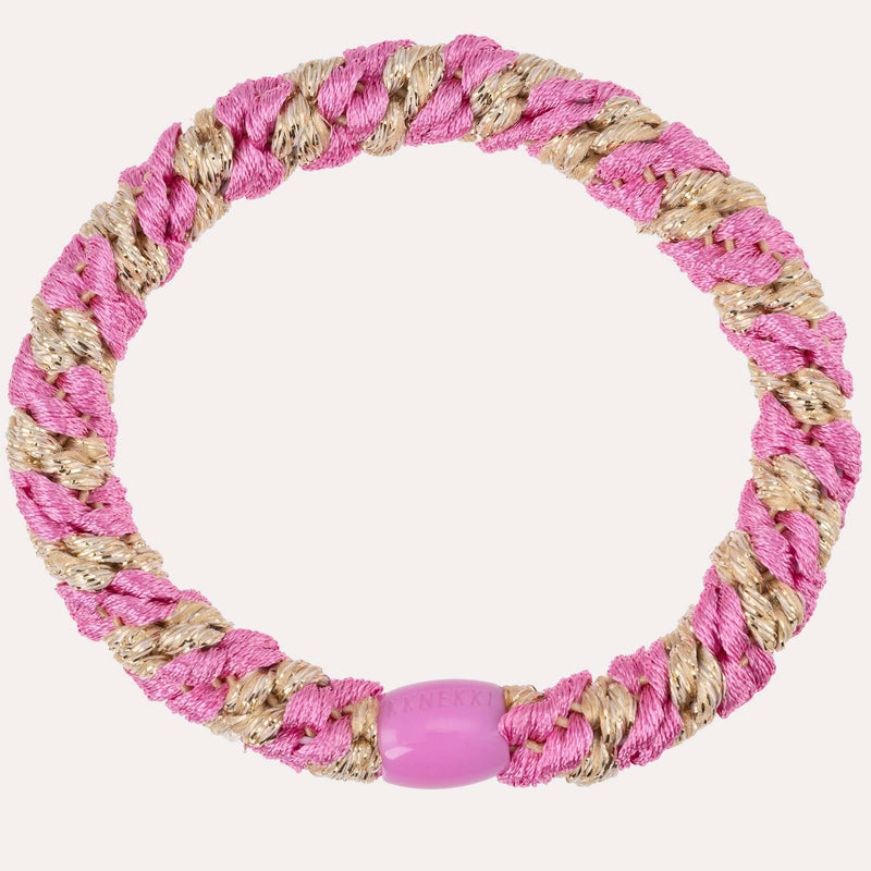 Élastique cheveux KKNEKKI Bubblegum Beige Glitter Stripe