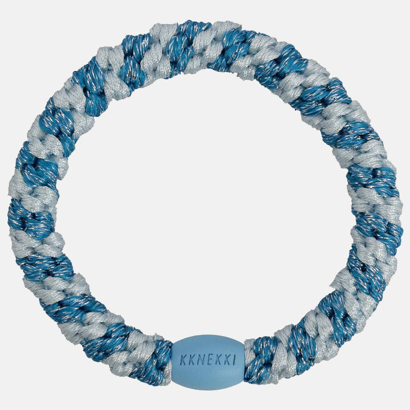 Élastique cheveux KKNEKKI Stripe Baby Blue Glitter