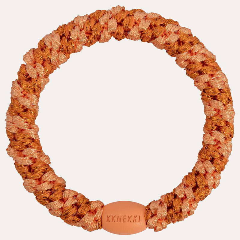 Élastique cheveux KKNEKKI Stripe Faded Orange Glitter