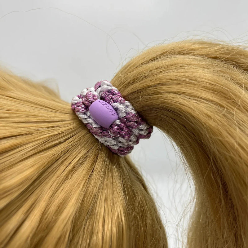 Élastique lavender pink glitter stripe KKNEKKI 5765