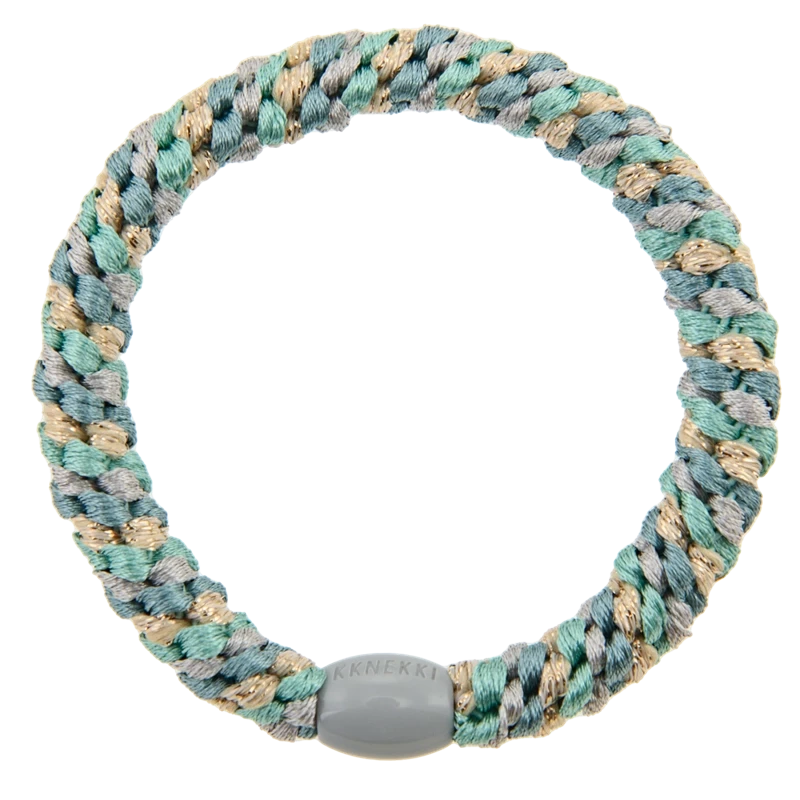 Élastique mix teal gold glitter KKNEKKI 5594