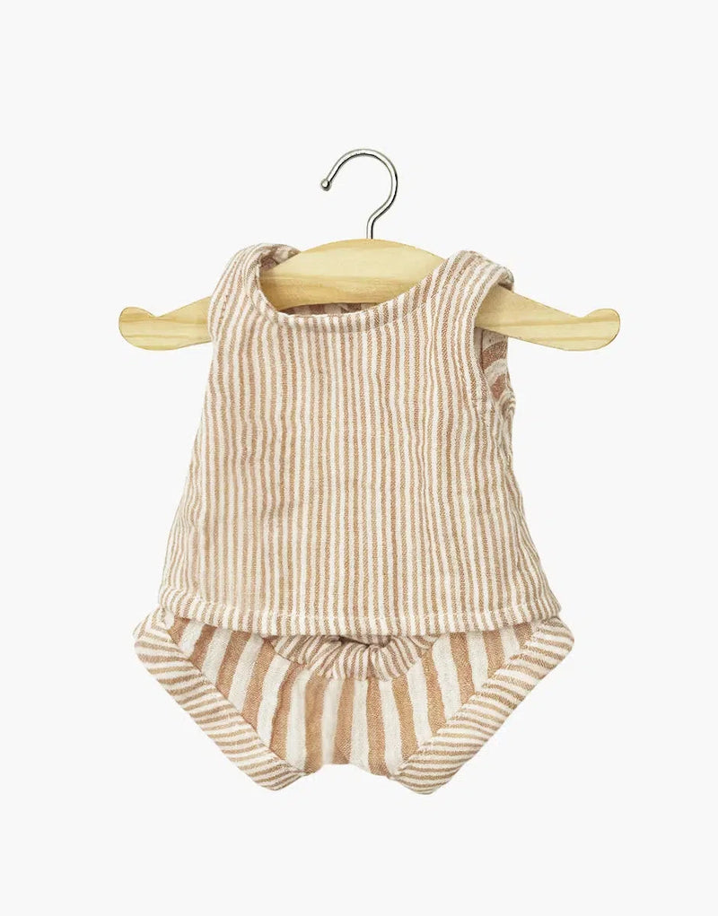 Ensemble Andrée en gaze de coton à rayures Zéphyr - minikane CG.17.246 3701548456478