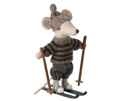 Grand frère souris avec skis gris- MAILEG 17-4211-00 5707304140771